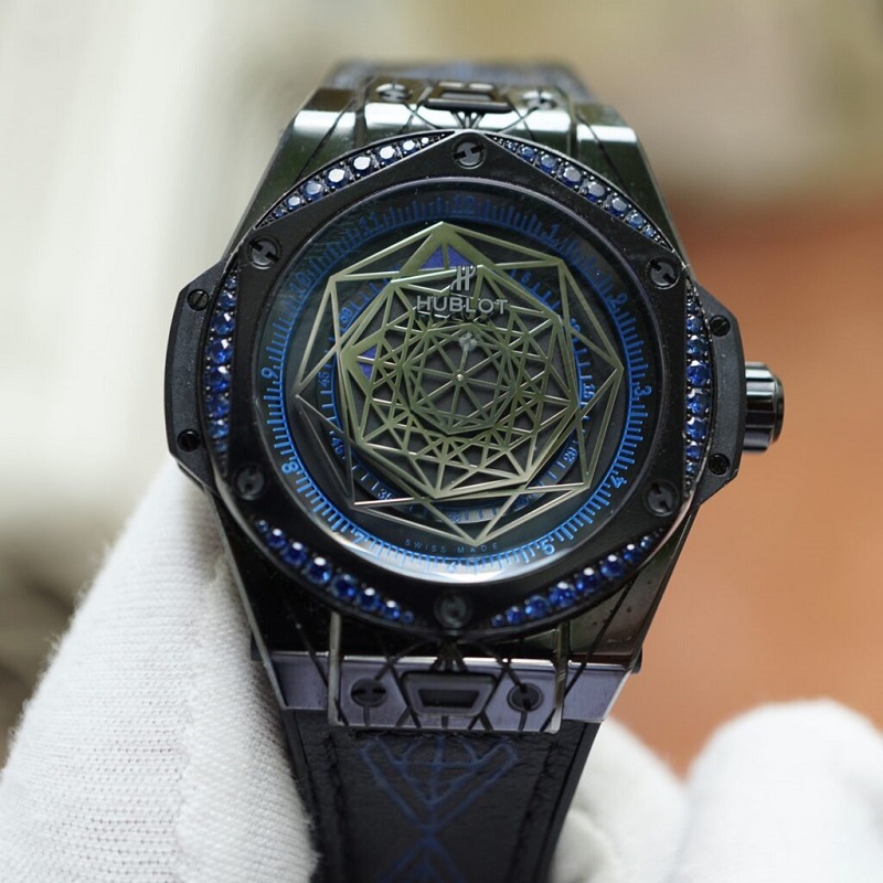 đồng hồ Hublot One Click Big Bang Sang Bleu All Black Blue 39mm