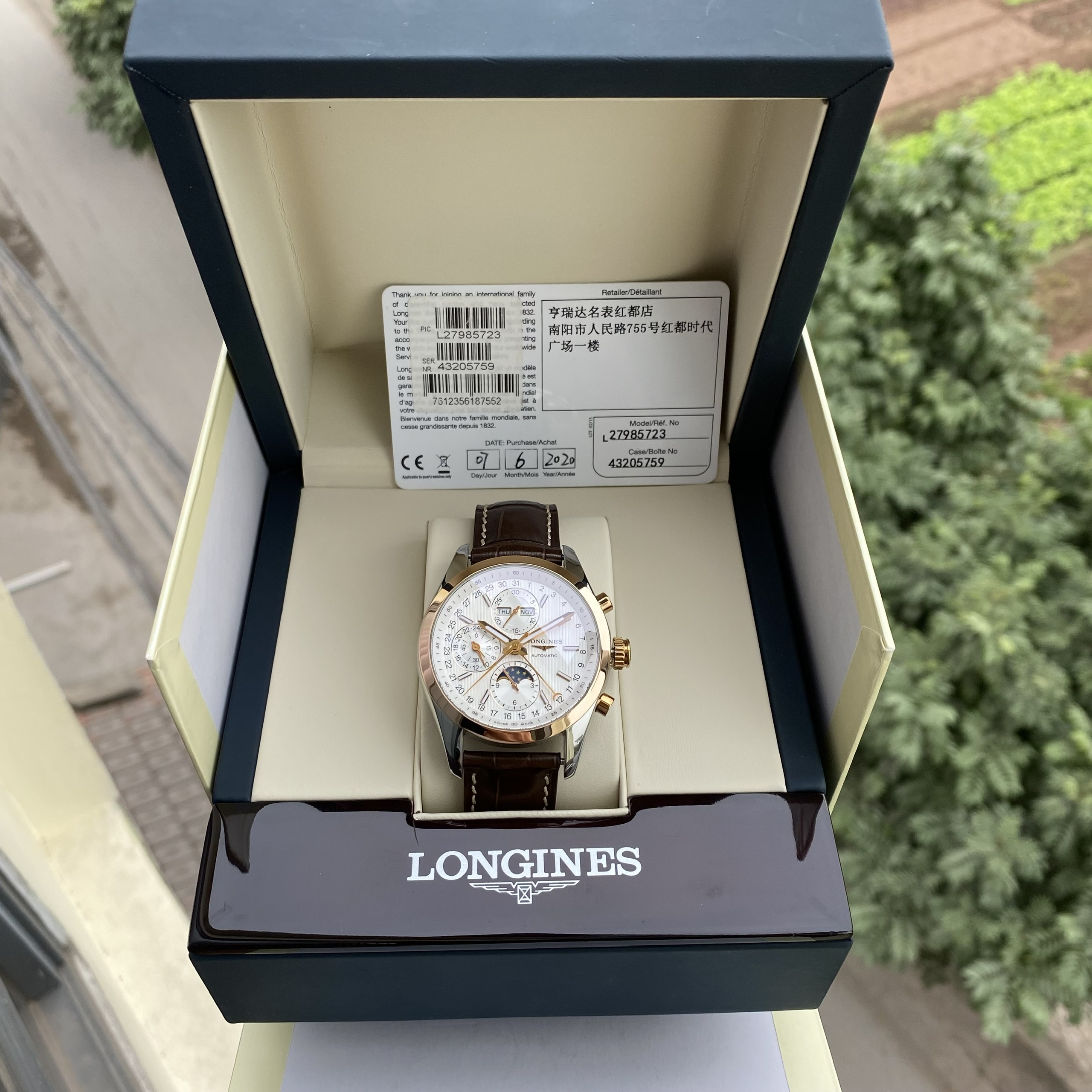 Longines Conquest Moonphase Chronograph Demi 18K L2.798.5.72.3 Longines Conquest Moonphase Chronograph Demi 18K L2.798.5.72.3