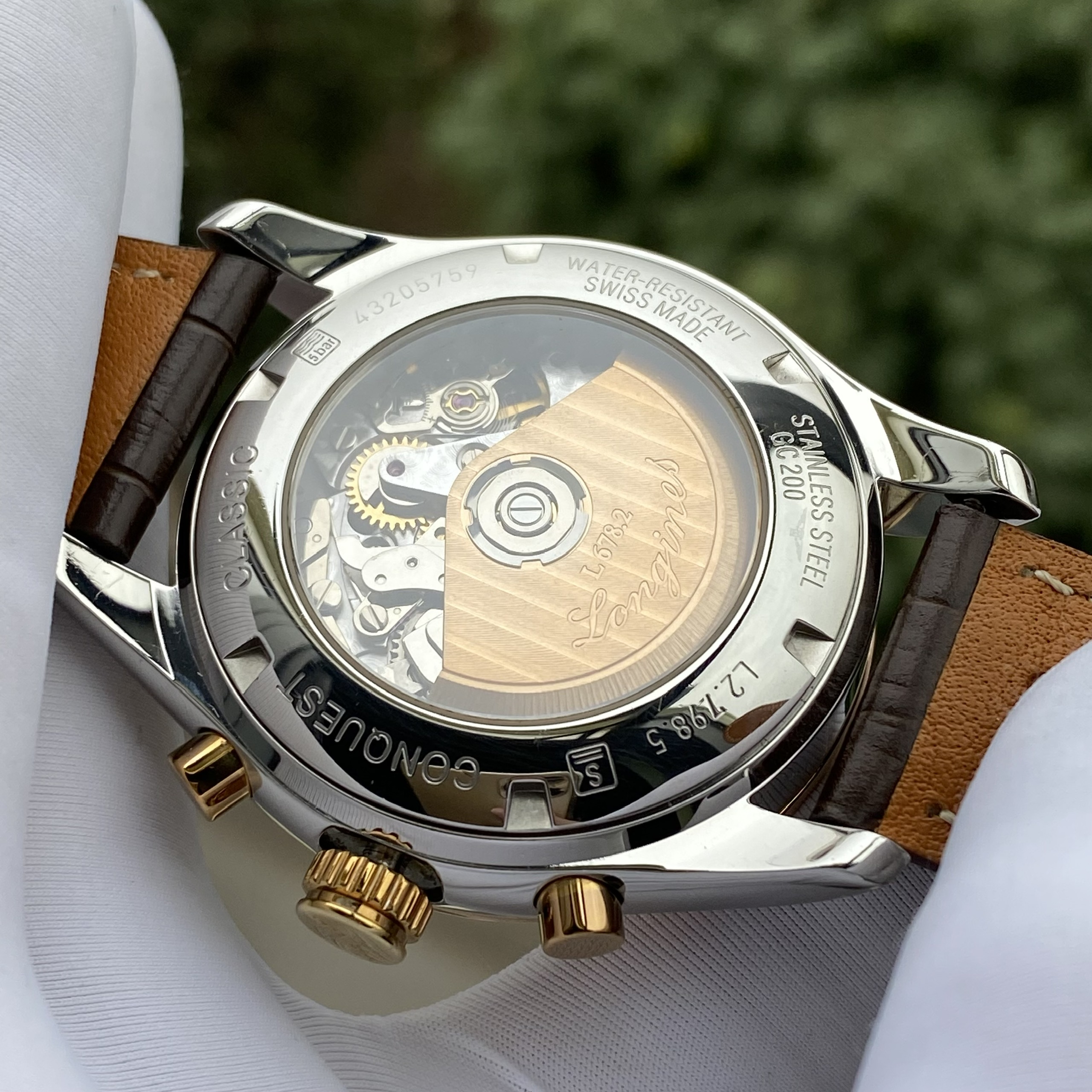 Longines Conquest Moonphase Chronograph Demi 18K L2.798.5.72.3 Longines Conquest Moonphase Chronograph Demi 18K L2.798.5.72.3