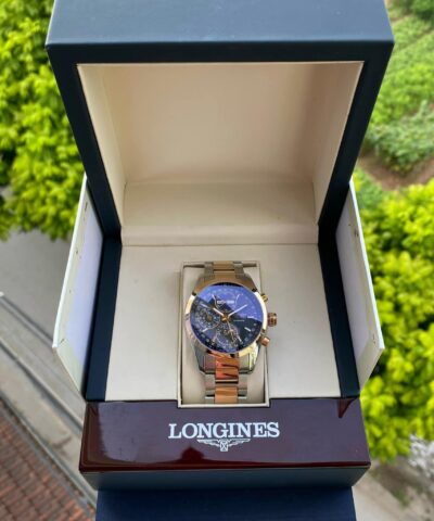 Longines Conquest L2.798.5.52.7 demi rose gold niềng đúc 18k