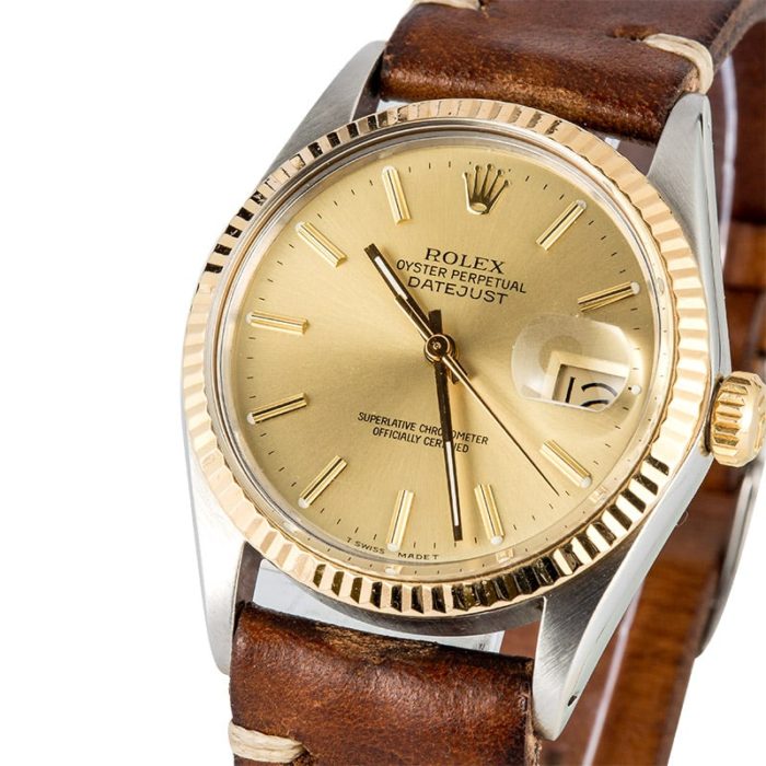 đồng hồ Rolex Oyster Perpetual Datejust dây da