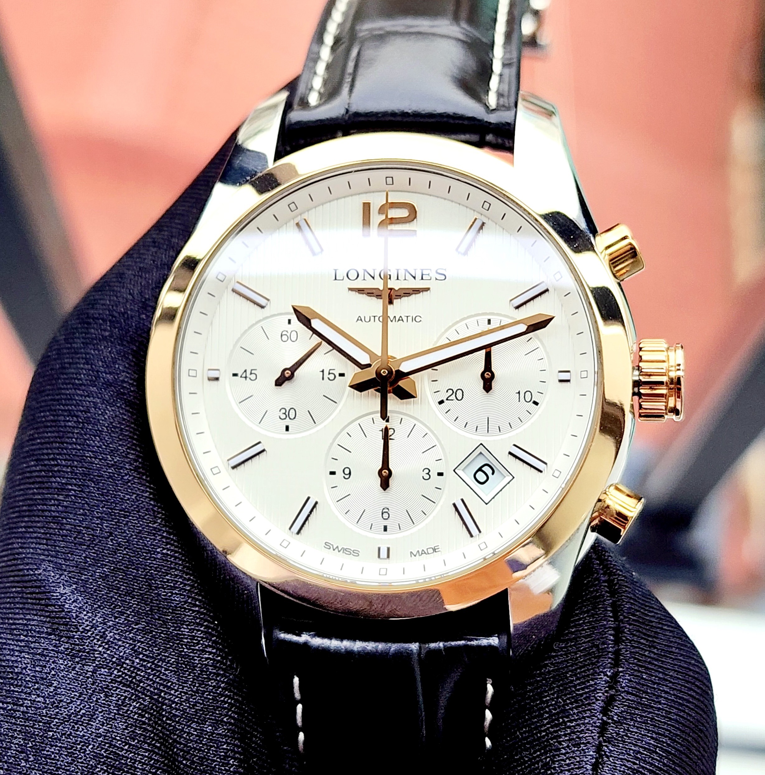 z4567935998652_6aad7285db8d8d42b3f38dee99a45202 Đồng Hồ Longines Conquest Classic Chronograph Automatic Mens L2.786.5.76.3 Cũ Chính Hãng