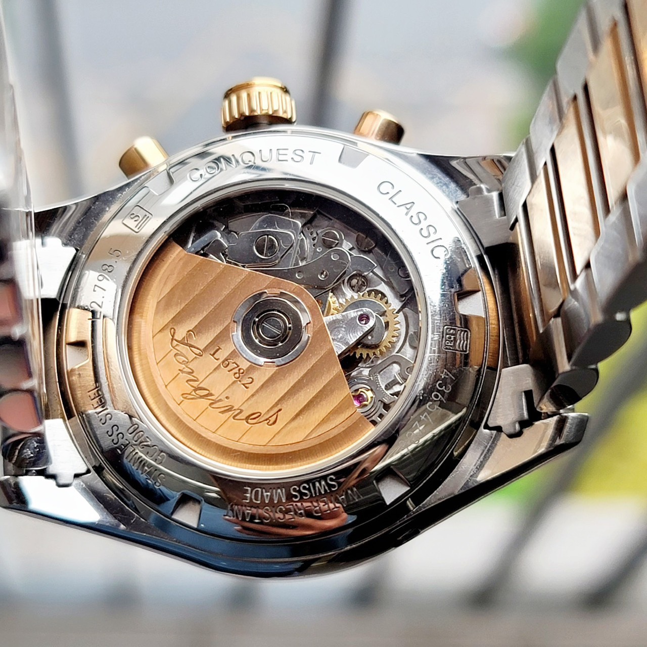 z4570769037309_2177e2c668c1175c551492c473a1dfce Đồng hồ Longines Conquest Chronograph Complete Calendar L2.798.5.52.7 rose gold niềng đúc 18k Cũ Chính Hãng