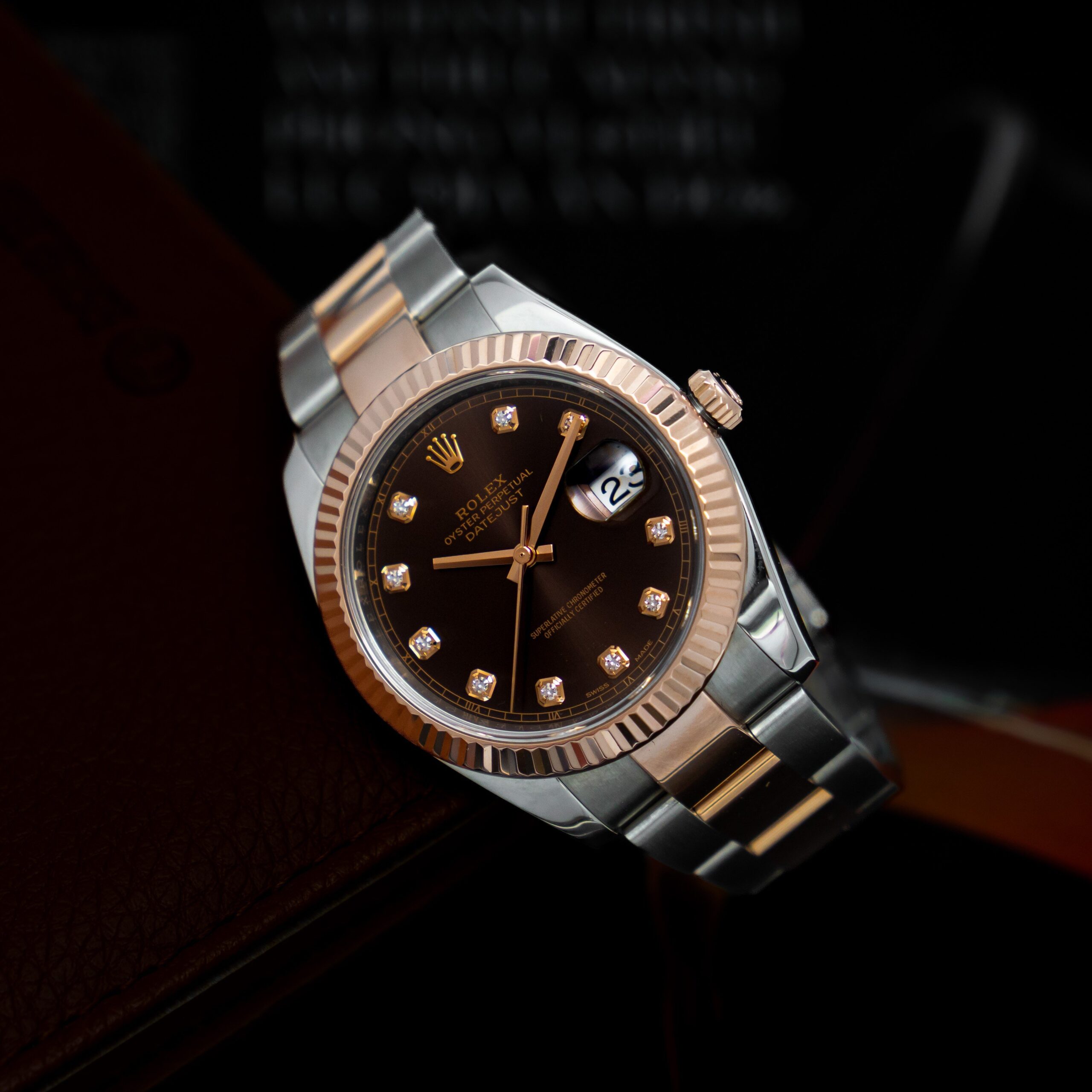z4582969681160_7e920d6c80068641b4bb536a87347839 Đồng hồ Rolex Datejust 41 Choco Diamond Dial - 126331 Cũ Chính Hãng