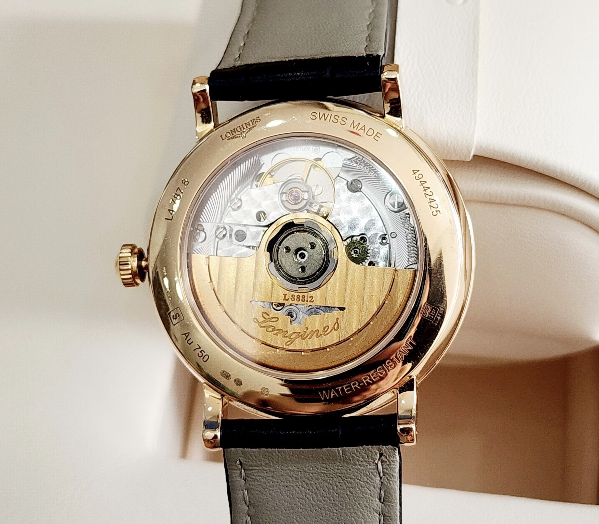 z4587857303848_88bbc5e35e02a3d4bb00c04028305391 Đồng Hồ Long.ines Elegant vàng hồng đúc nguyên khối 18k L4.787.8.11.4 Cũ Chính Hãng