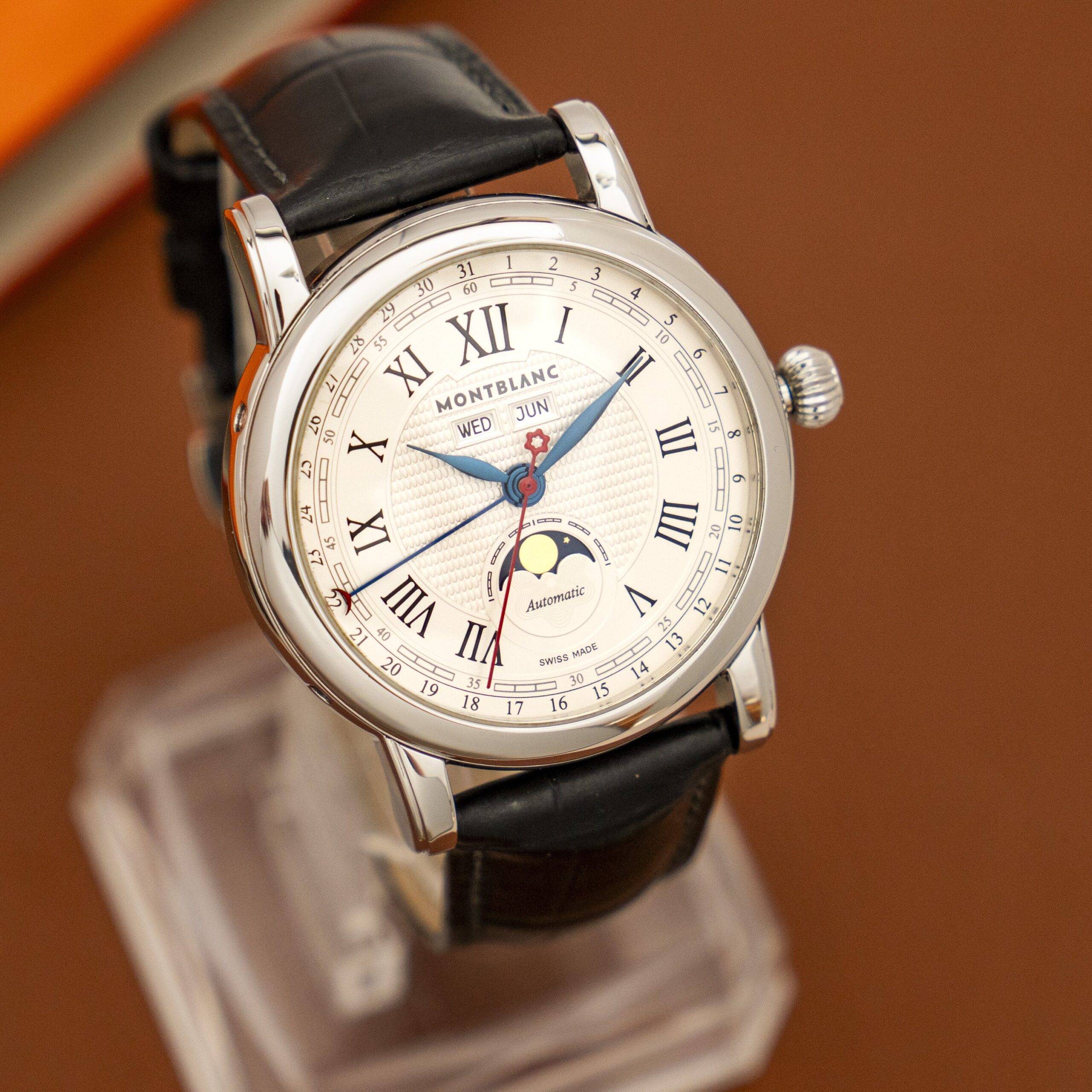 z4601337034226_cc40d0ae47bdc083eb6f0c315e3b9053 Đồng Hồ Montblanc Star 108736 Automatic Moonphase Watch 42mm Cũ Chính Hãng