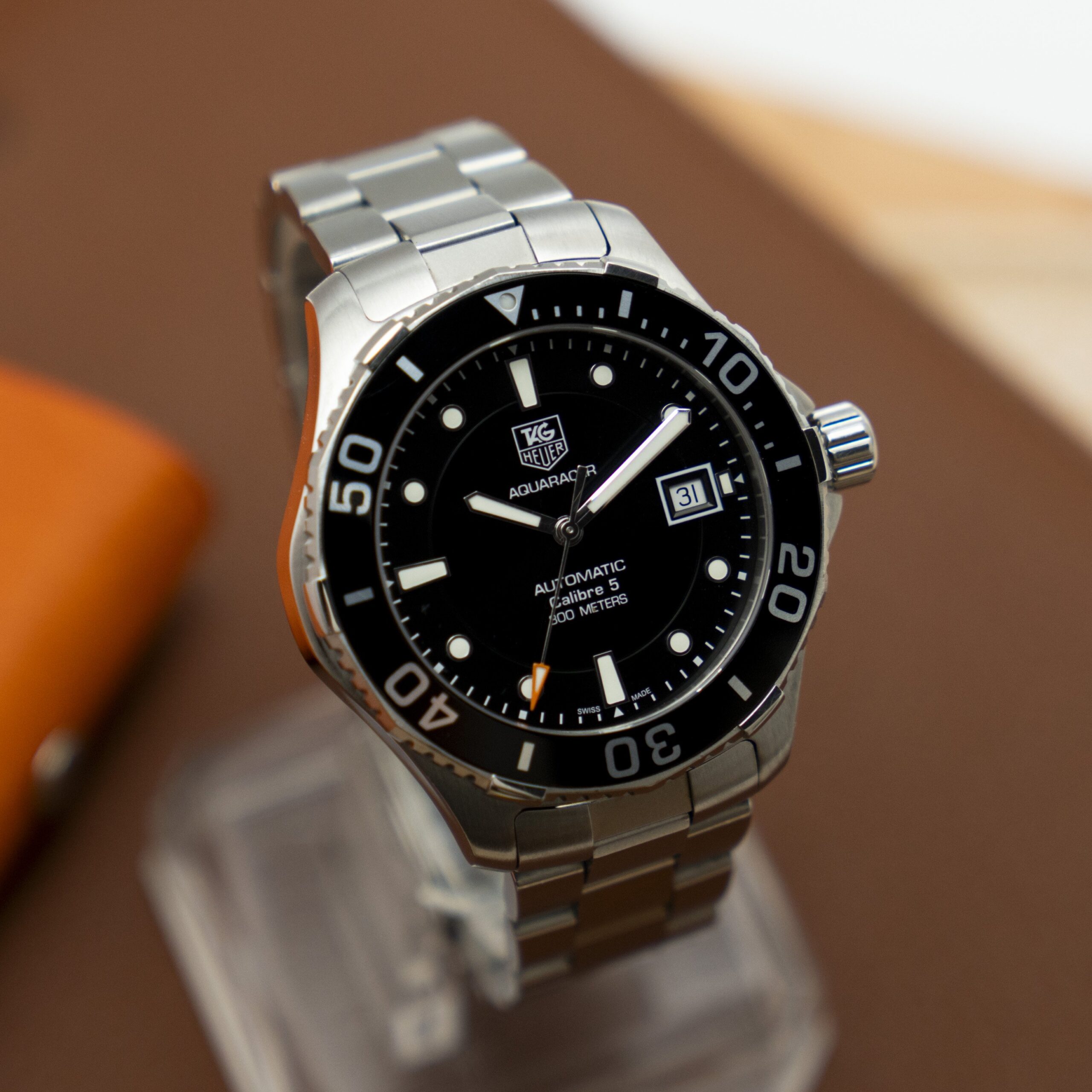 z4607733225884_f4af663b6274c8a5889fd91457220698 Đồng Hồ Tag Heuer Men's Aquaracer Calibre 5 Stainless Steel Black Dial Watch WAN2110.BA0822 Cũ Chính Hãng