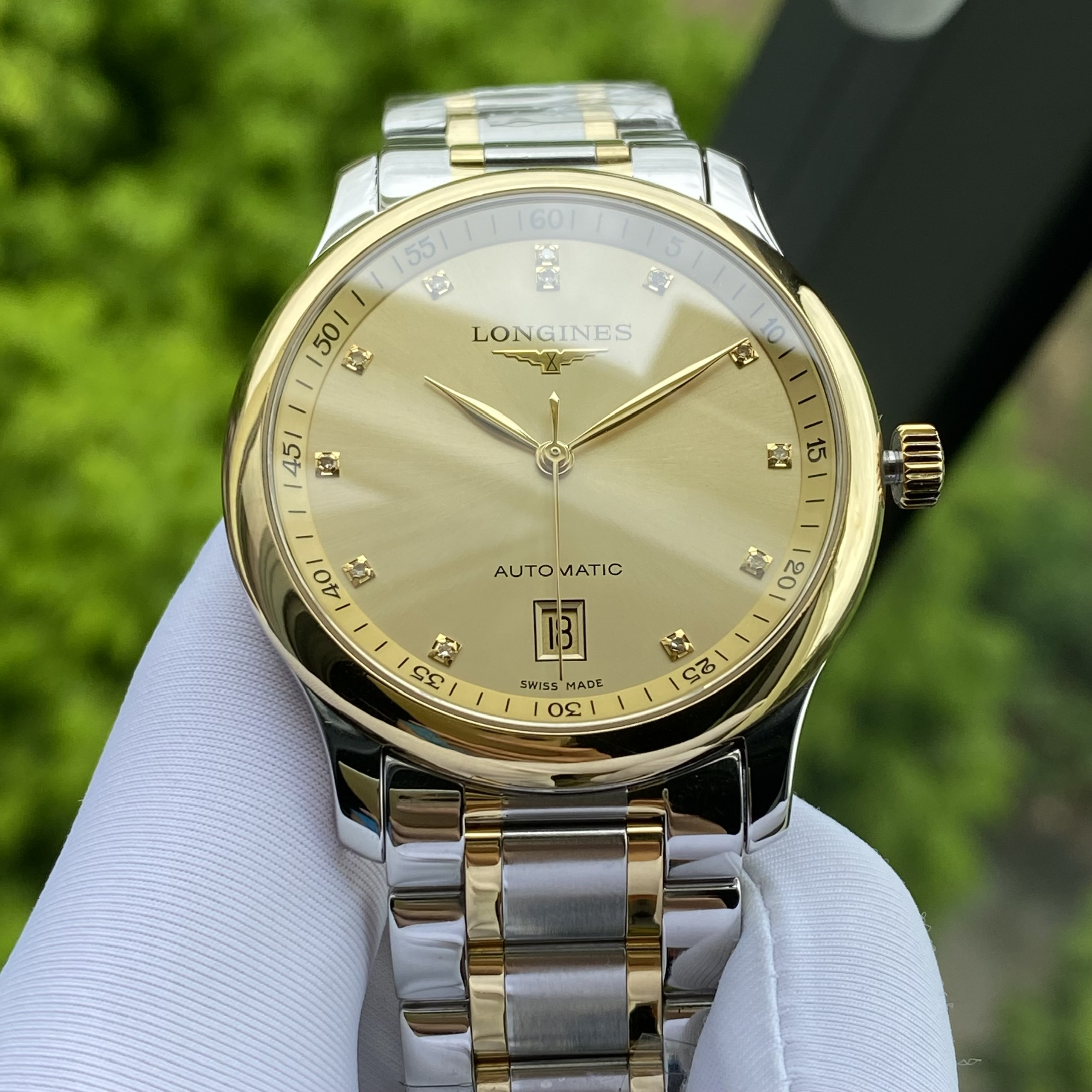 z4616463921031_08f5a15786d8cbb7e8f04975ef750a6d Đồng Hồ Longines Master Collection Diamond DemiGold 18K - L2.628.5.37.7 Cũ