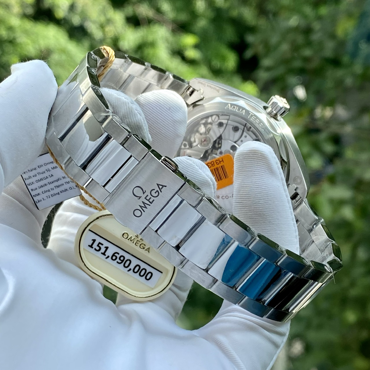 z4659376145008_9deb5acc9e3108120c442956bdb836fd Đồng hồ OMEGA AQUA TERRA 150M GREEN CO‑AXIAL MASTER CHRONOMETER 220.10.41.21.10.001 Cũ