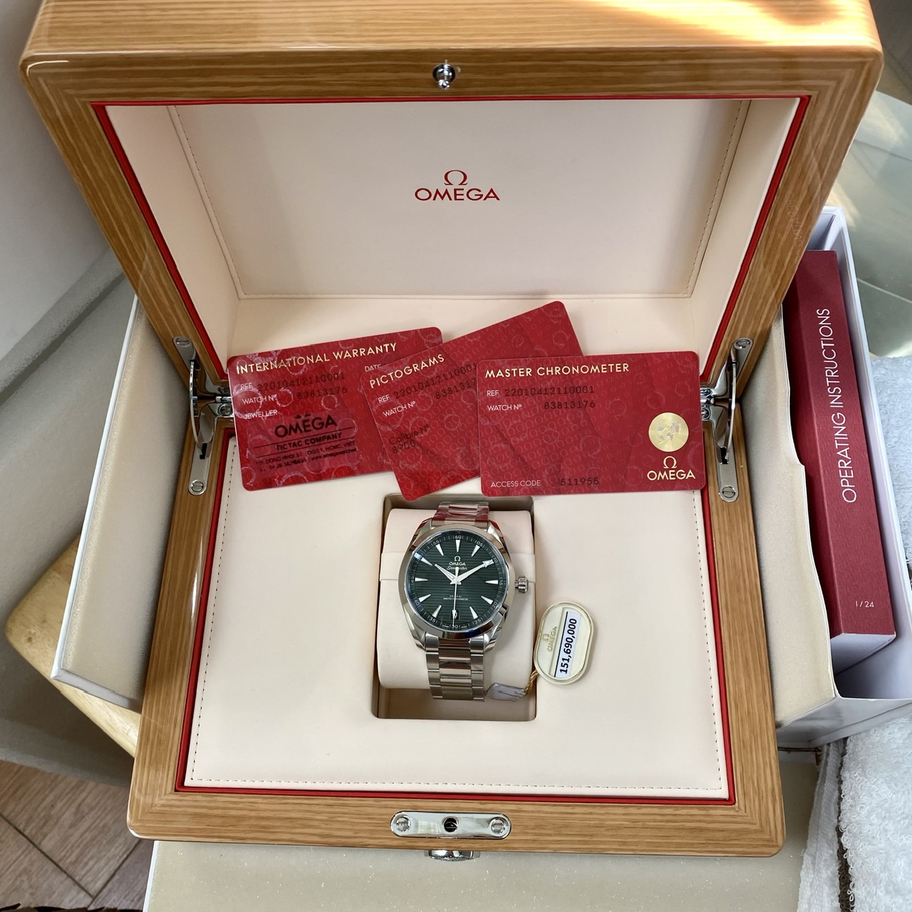 z4659376174492_8edbae24d14c01ac72b8e373e1442c85 Đồng hồ OMEGA AQUA TERRA 150M GREEN CO‑AXIAL MASTER CHRONOMETER 220.10.41.21.10.001 Cũ