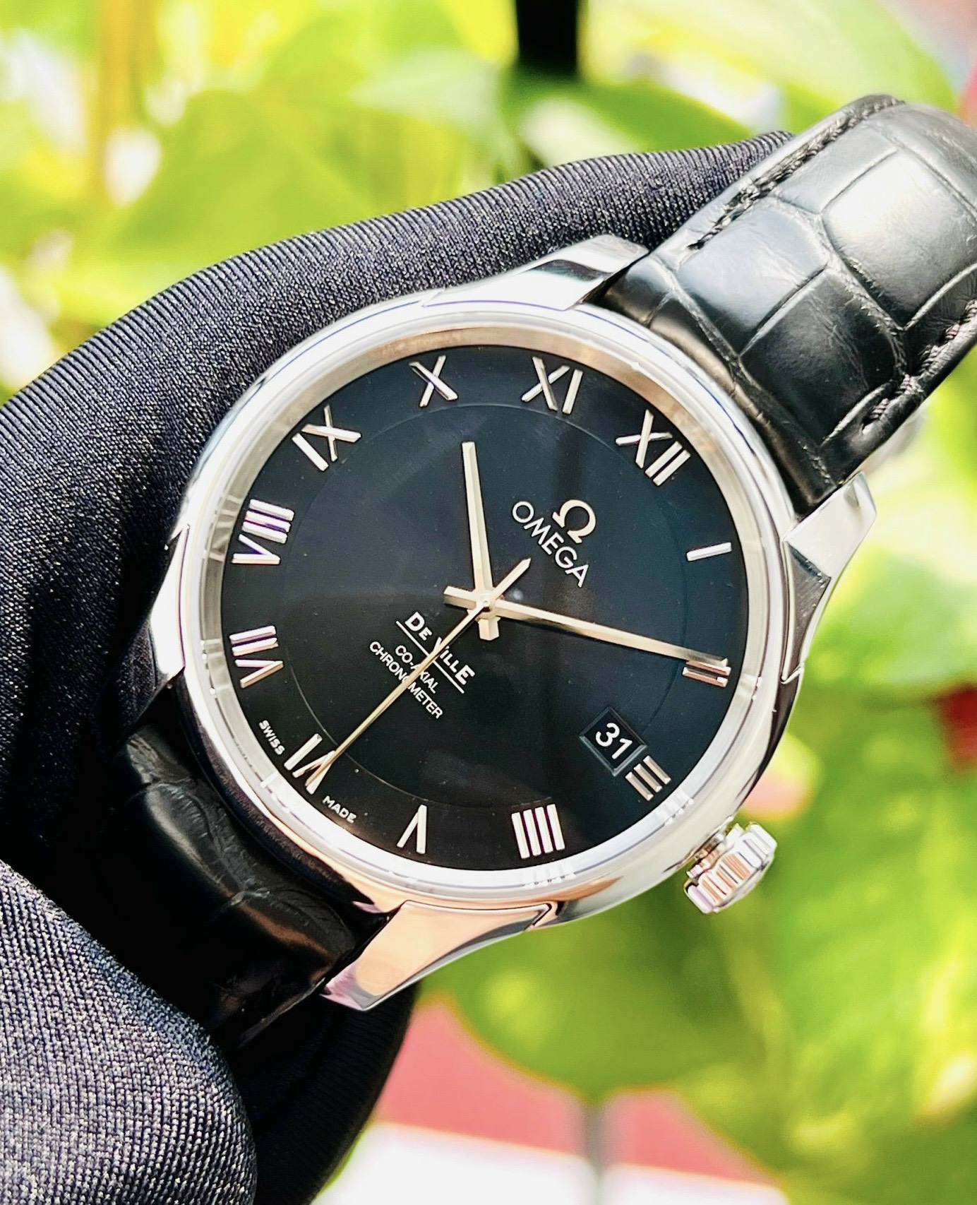 z4837494022821_35b851e54e2719e381204a522f81b064 Đồng Hồ Omega De Ville Co-Axial Chronometer 8500 Black Dial 431.13.41.21.01.001 Cũ