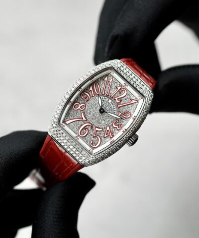 Đồng Hồ Franck Muller Vanguard Lady V32 Red Full Diamond cũ