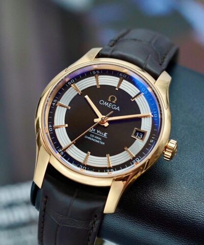 Đồng hồ Omega Deville Hour Vision Co-Axial 18k Rose Gold 431.63.41.21.13.001 Cũ