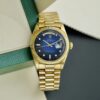 Đồng Hồ Rolex Day-Date 36mm 1803 18k Yellow Gold Presidential Blue Vignette Dial Cũ