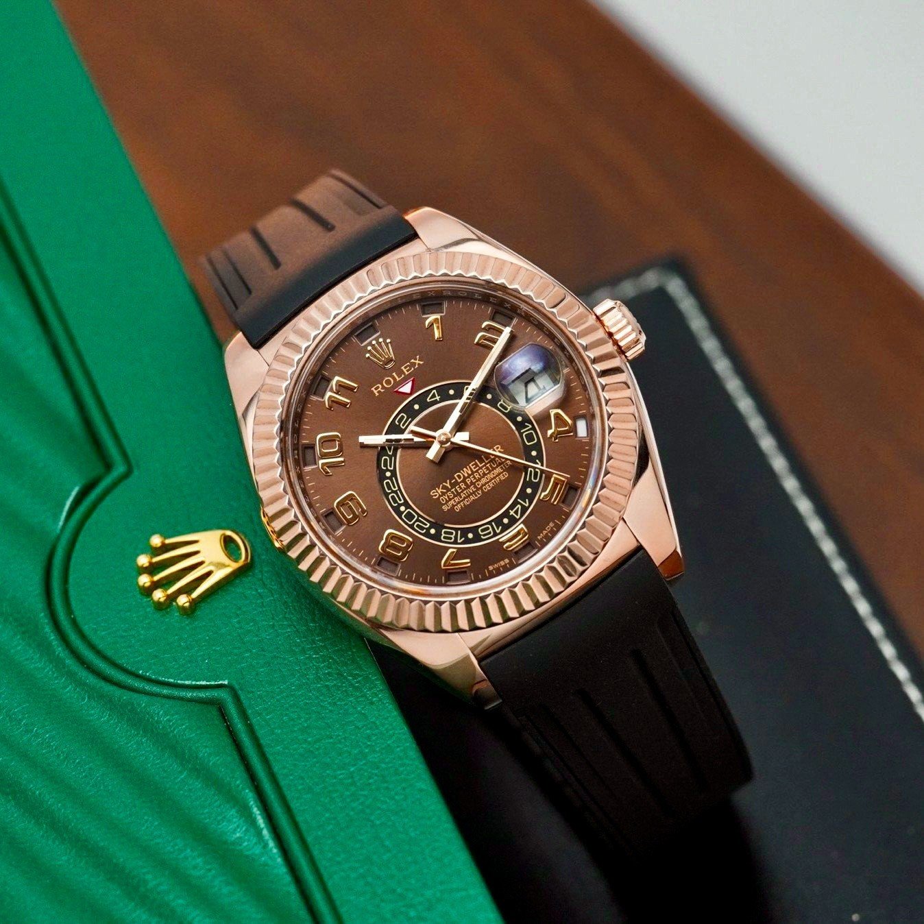 z4885624020808_44e7ed2645ed07fb20908552e460e75e Đồng Hồ Rolex Oyster Perpetual Sky-Dweller Everose Gold 326135 Chocolate Cũ