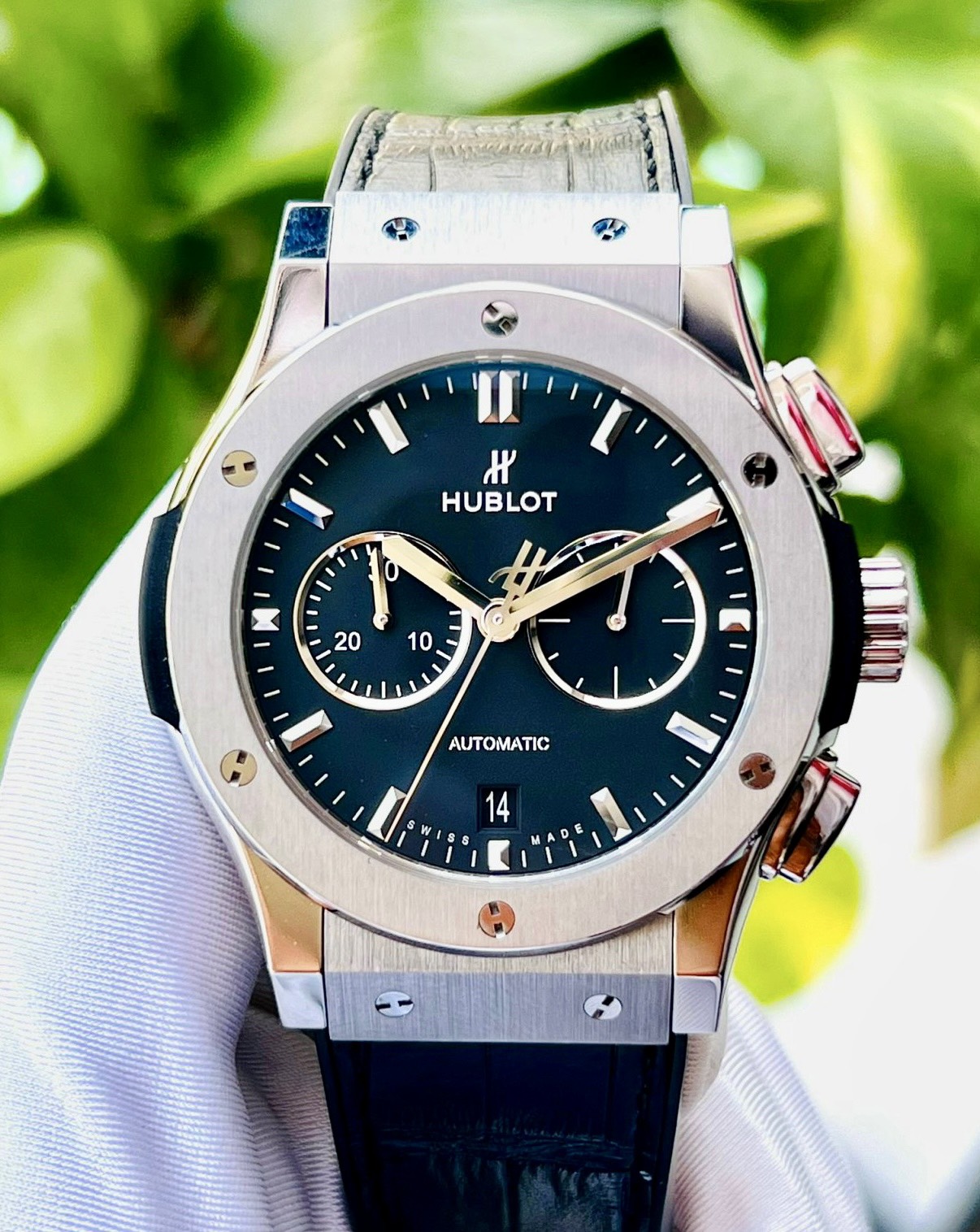 z4955877502896_5eb2e47564f89e1a4f74198fb8901a12 Đồng Hồ Hublot Classic Fusion Chronograph Titanium Black Dial 541.NX.1171.LR Cũ