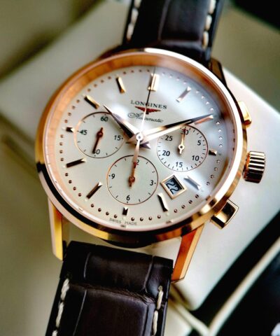 Đồng Hồ Longines Heritage Column-Wheel Chronograph L2.749.8.72.2 18K Rose Gold Cũ