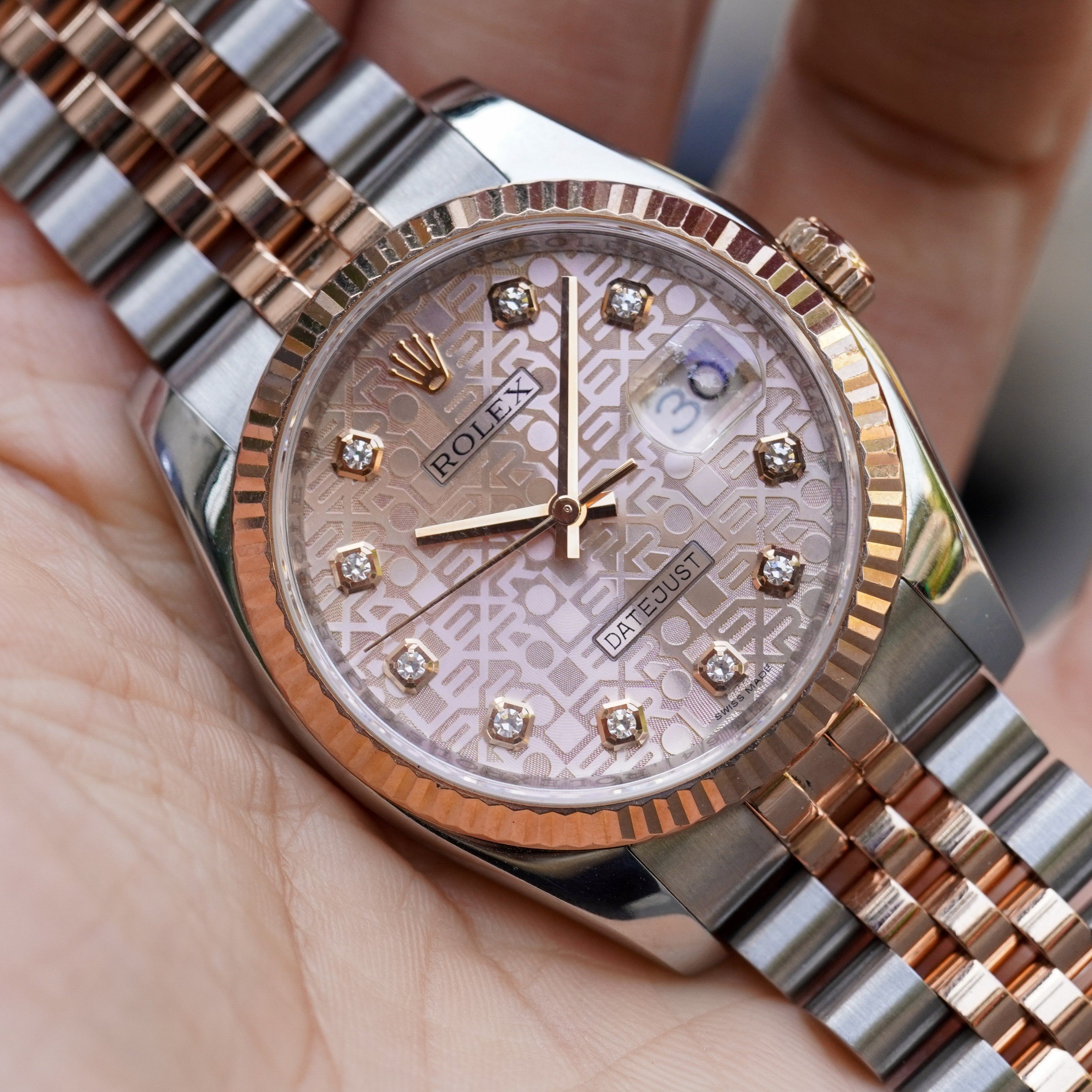 z5038858458647_28060c741cc6433793f926583132a7fb Đồng Hồ Rolex Datejust 116231 Demi Hồng Mặt Số Vi Tính Hồng Cũ