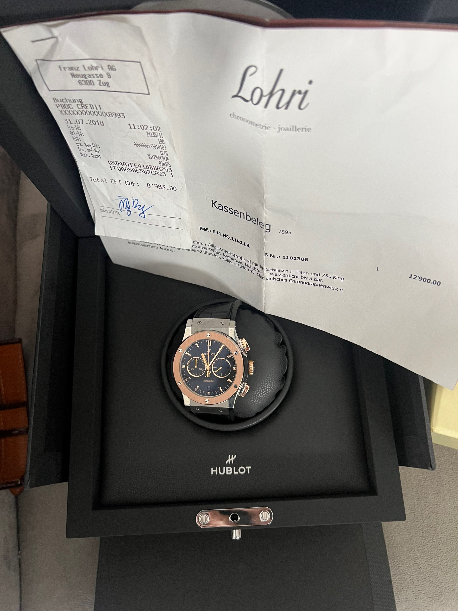 z5118771252564_26c3a0fc10a5d0a06b6aadd5bf730596 Đồng Hồ Hublot Classic Fusion Chronograph Blue 42mm 541.NO.1181.LR Cũ