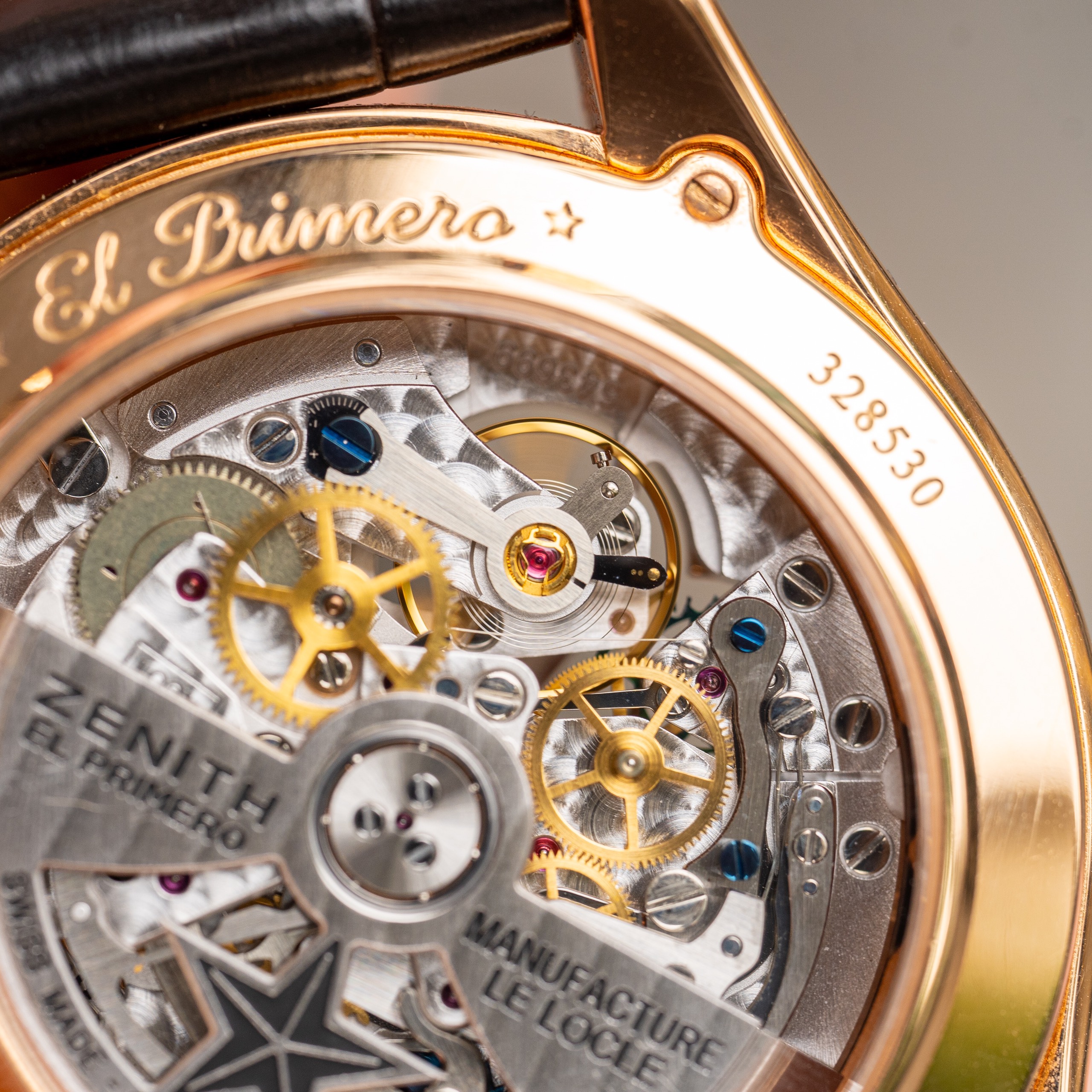 Zenith El Primero Open Chronomaster Rose Gold Diamond Baguette 22.2080.406176 (18)