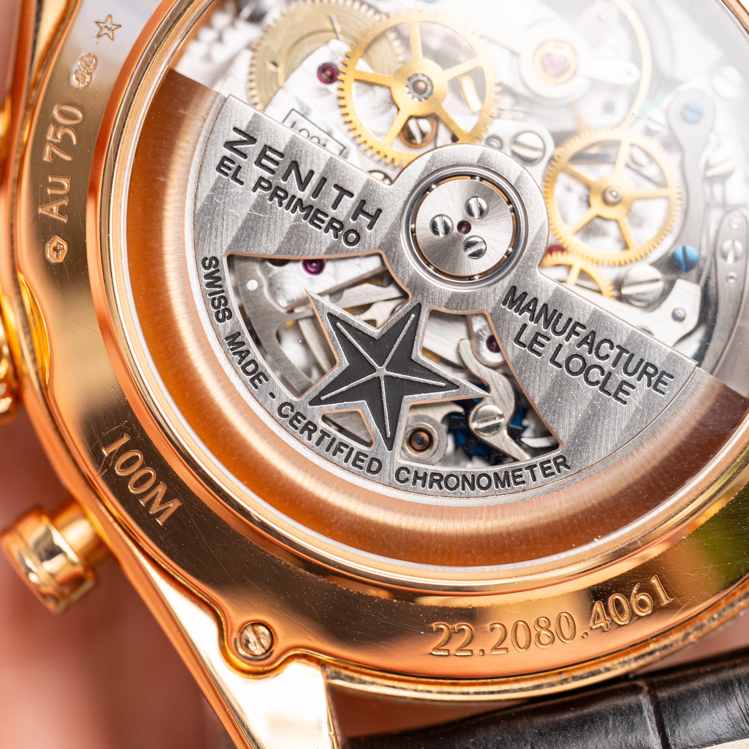 Zenith El Primero Open Chronomaster Rose Gold Diamond Baguette 22.2080.406176 (22)