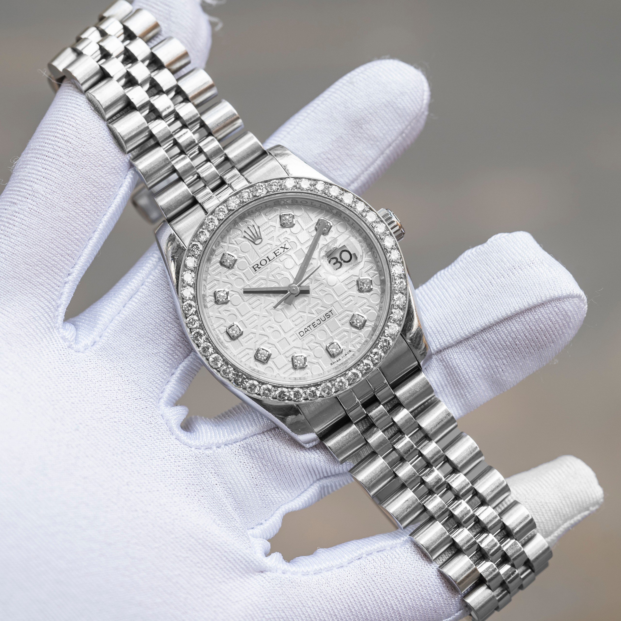 Rolex Datejust 116234 Mặt Vi Tính Trắng Cọc Số Kim Cương 36mm (2)