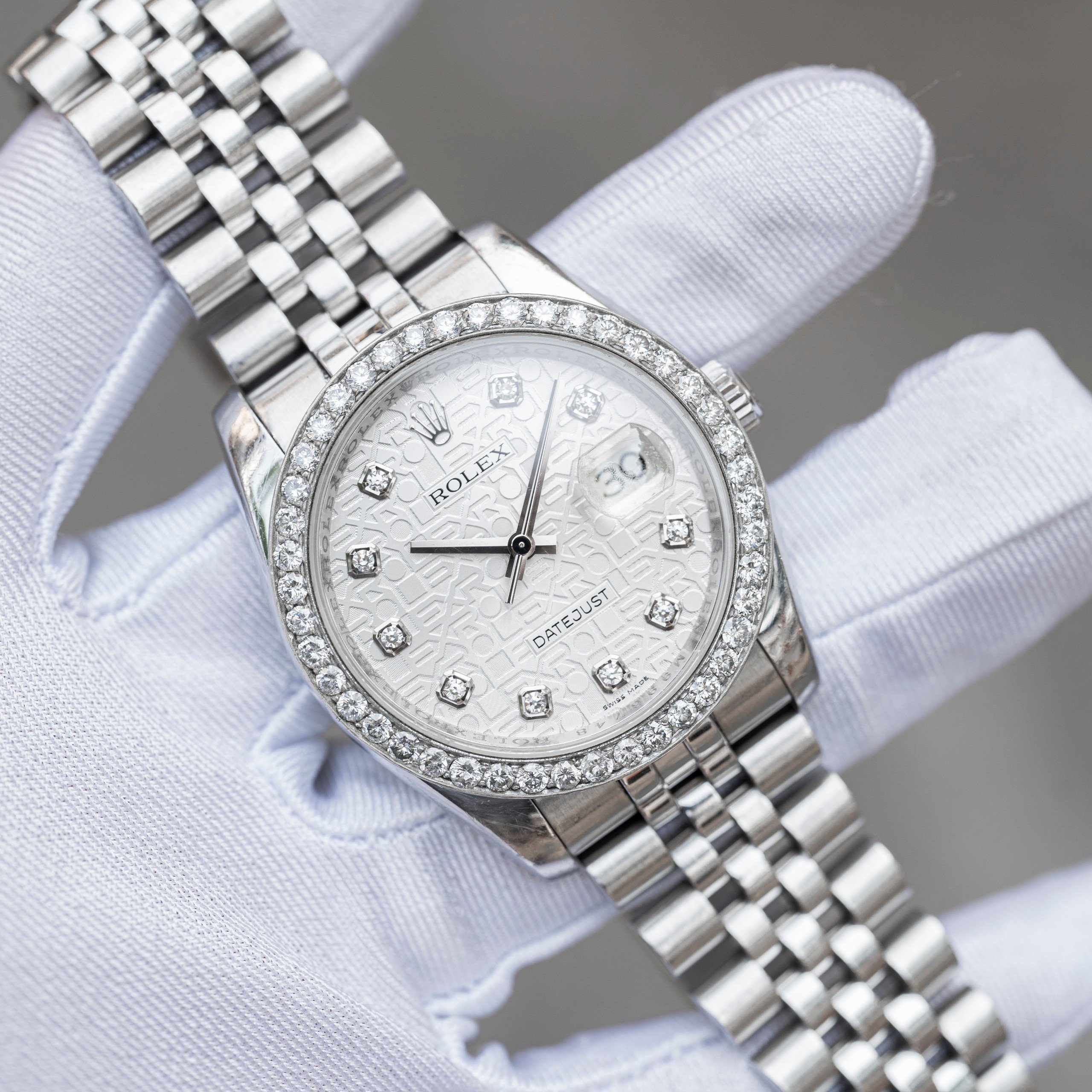 Rolex Datejust 116234 Mặt Vi Tính Trắng Cọc Số Kim Cương 36mm (3)