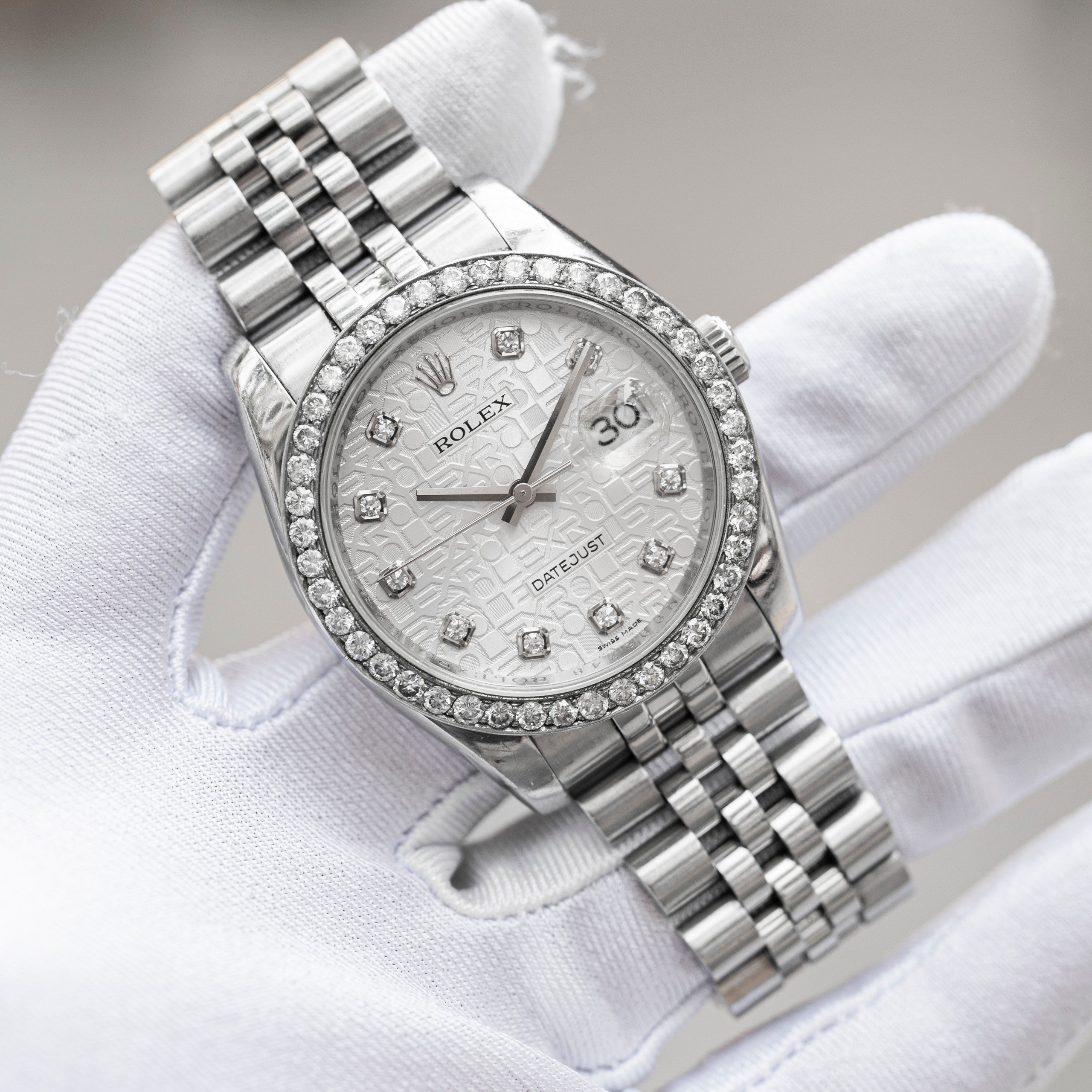 Rolex Datejust 116234 Mặt Vi Tính Trắng Cọc Số Kim Cương 36mm (6)