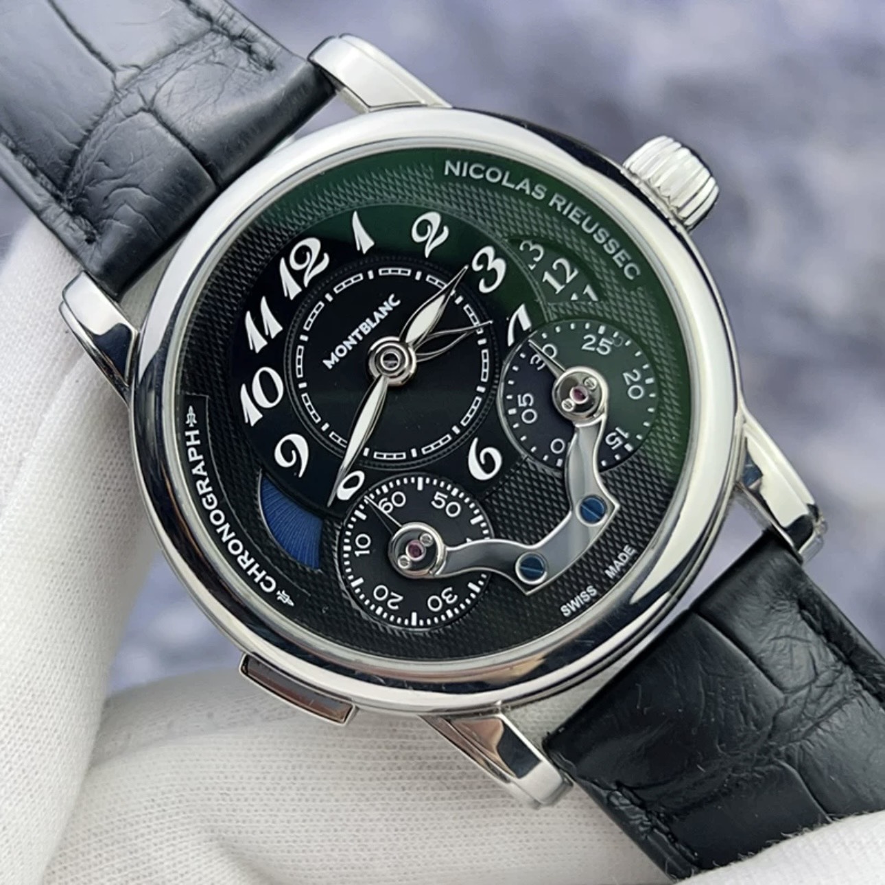 Montblanc Nicolas Rieussec 107070 Black Dial Leather (2)