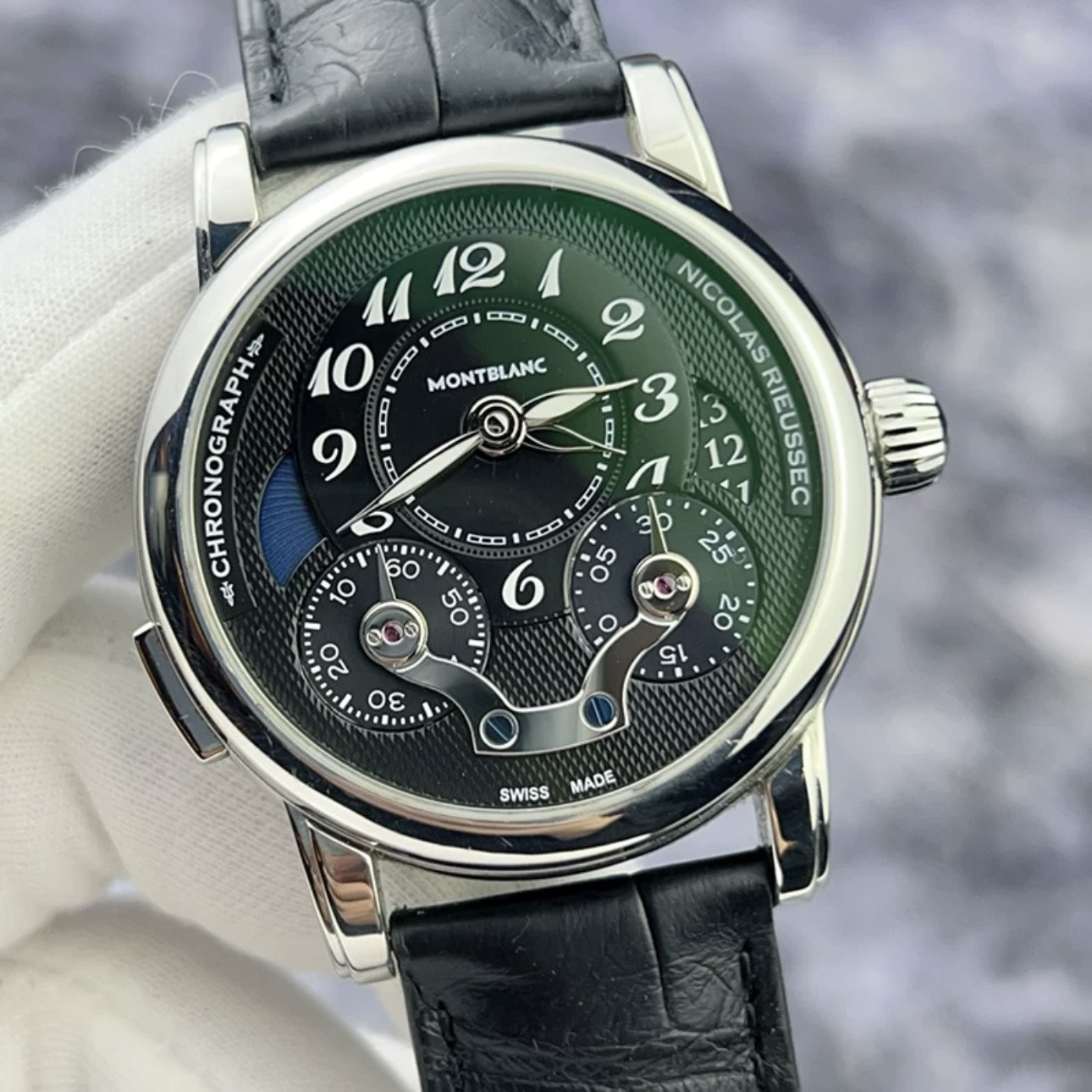 Montblanc Nicolas Rieussec 107070 Black Dial Leather (6)