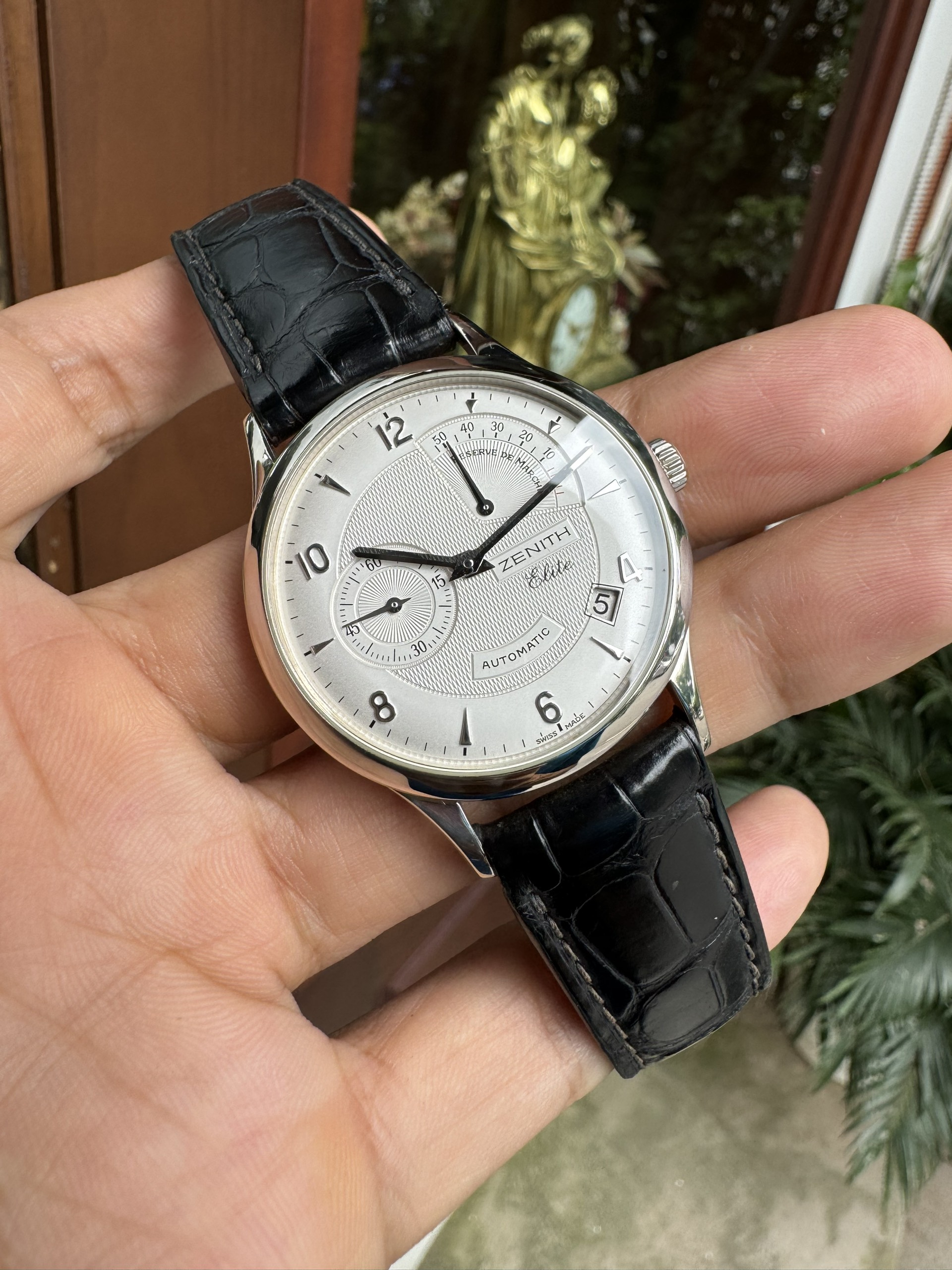 Zenith Elite Power Reserve 18k Gold Silver Dial 65.1125.685.01 (7)