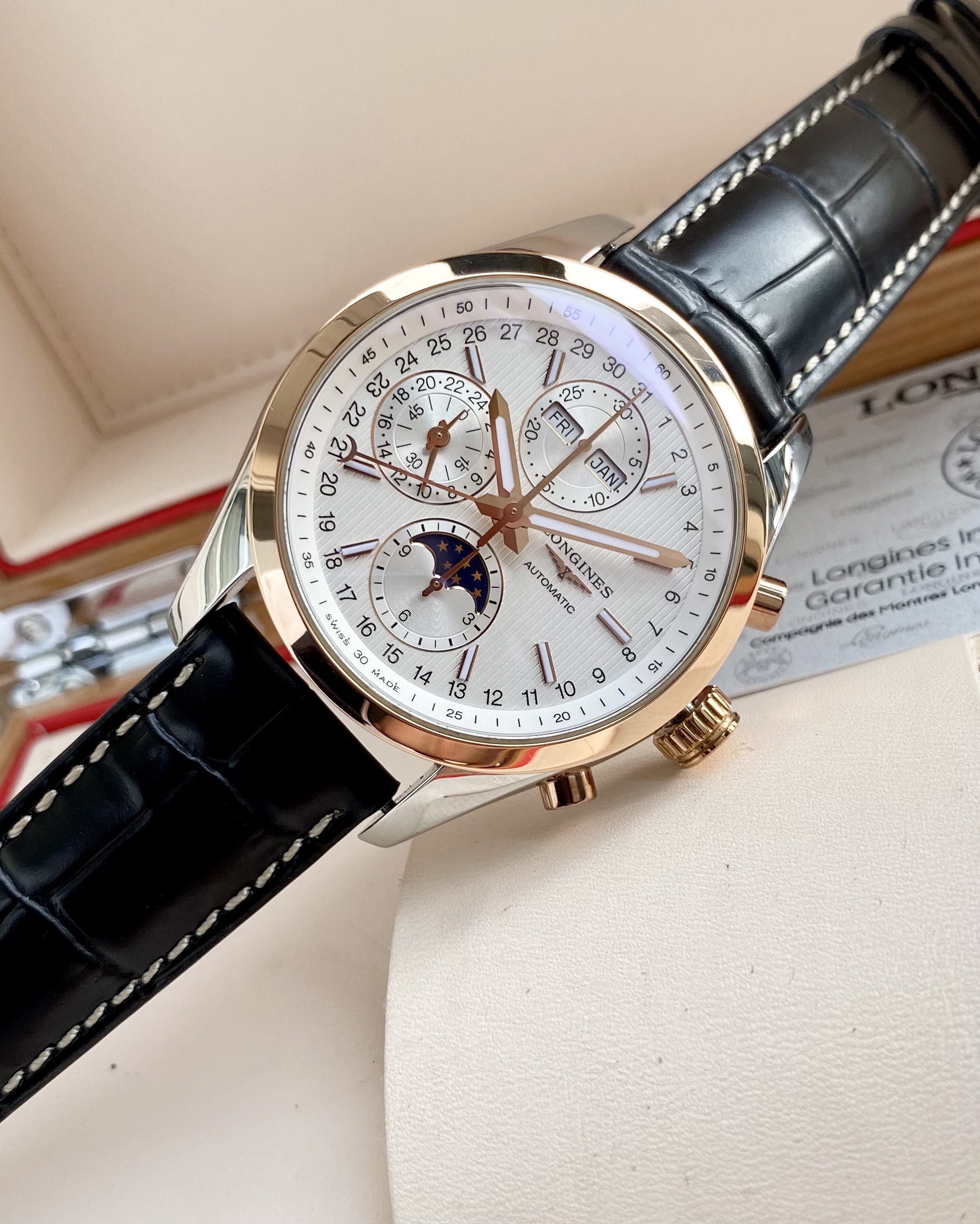 Longines Conquest Moonphase Chronograph Demi 18K L2.798.5.72.3 (3)