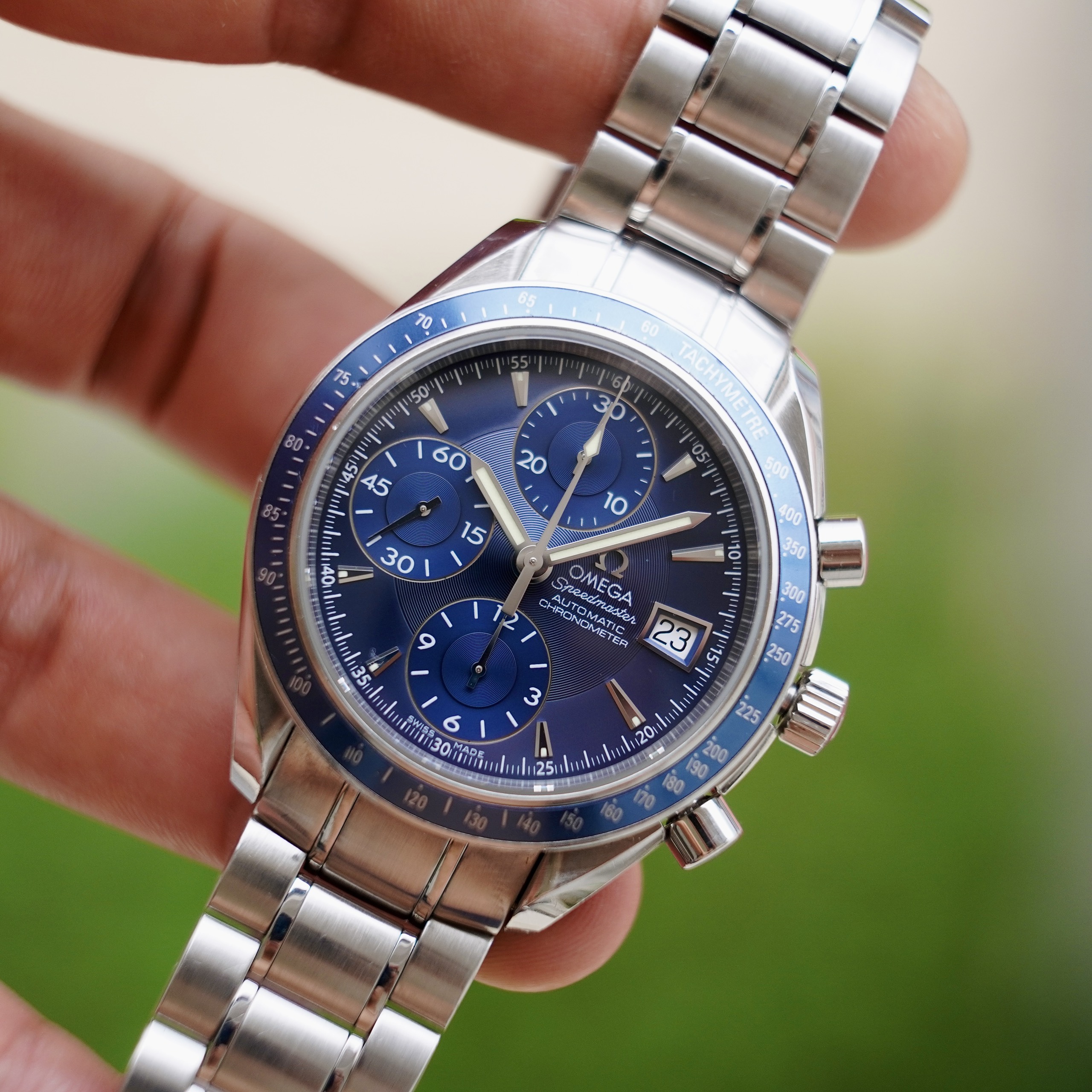 Omega Speedmaster Blue Dial Automatic Chronograph Ngựa lớn 3212.90 (5)
