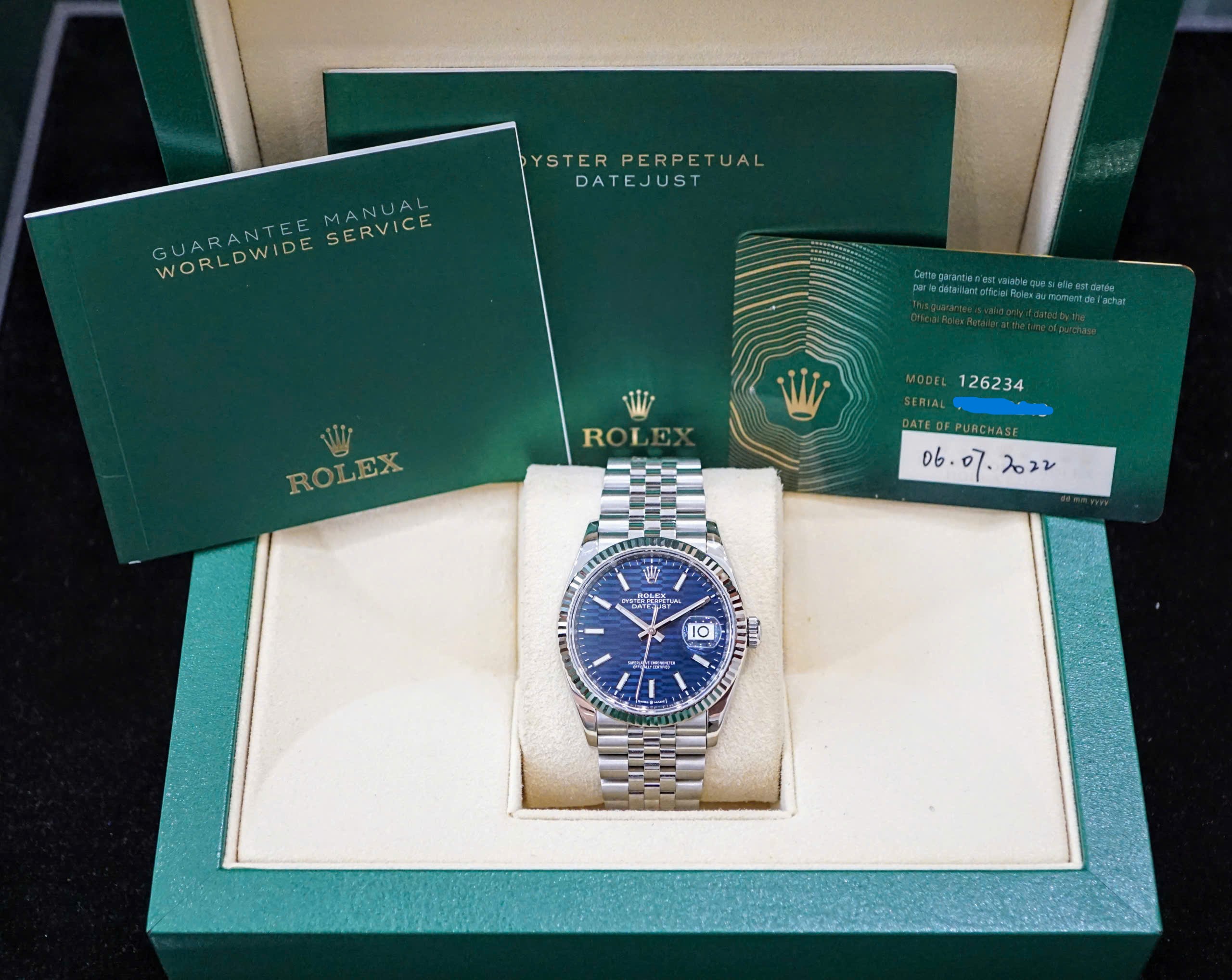 Rolex Datejust 36 mm 126234 Mặt Xếp Gạch Rolex Datejust 36 mm 126234 Mặt Xếp Gạch