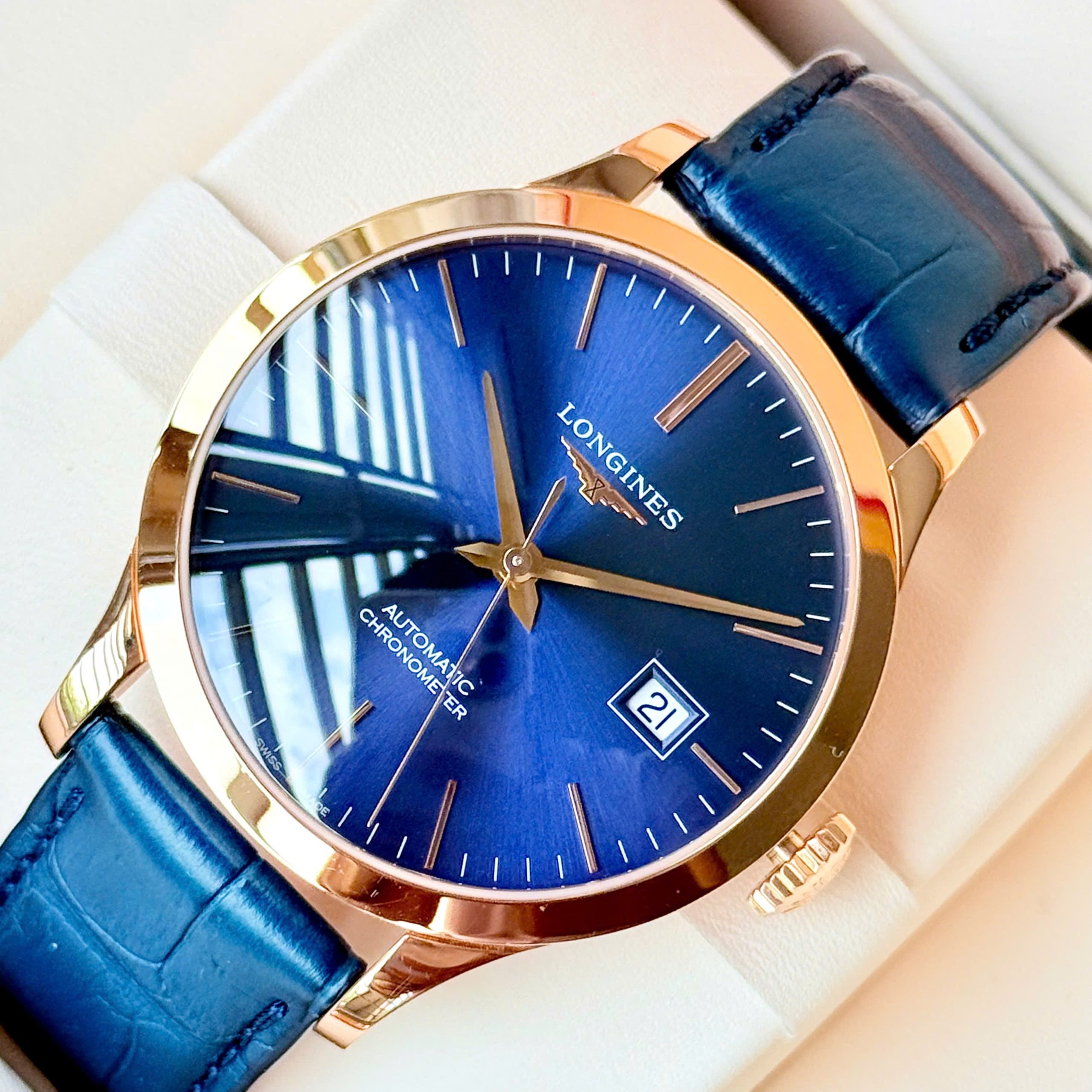 Longines Record 18K Rose Gold L2.820.8.92.2 Longines Record 18K Rose Gold L2.820.8.92.2
