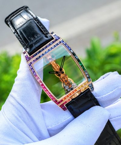 Corum Golden Bridge Classic Rose Gold Ruby Baguette