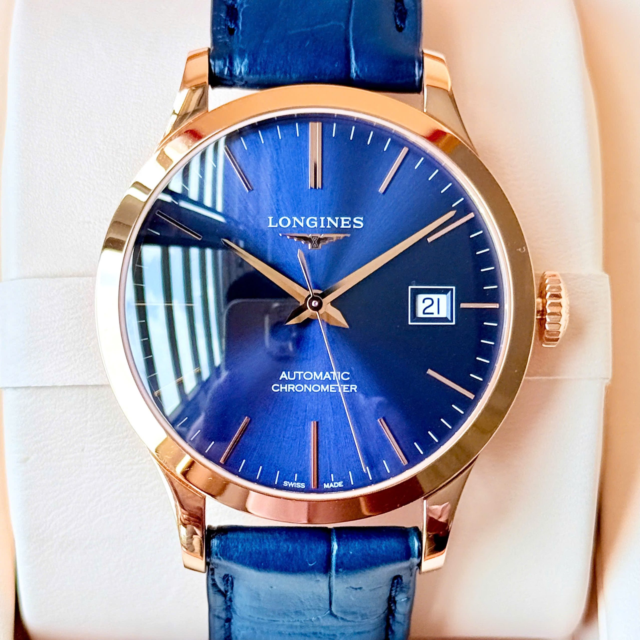 Longines Record 18K Rose Gold L2.820.8.92.2 Longines Record 18K Rose Gold L2.820.8.92.2