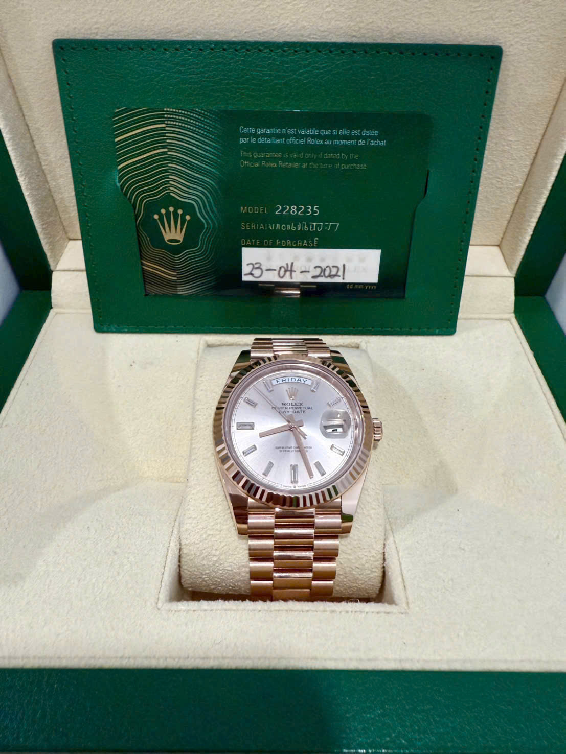 Đồng hồ Rolex Day-Date 228235 Sundust Cũ Đồng hồ Rolex Day-Date 228235 Sundust Cũ