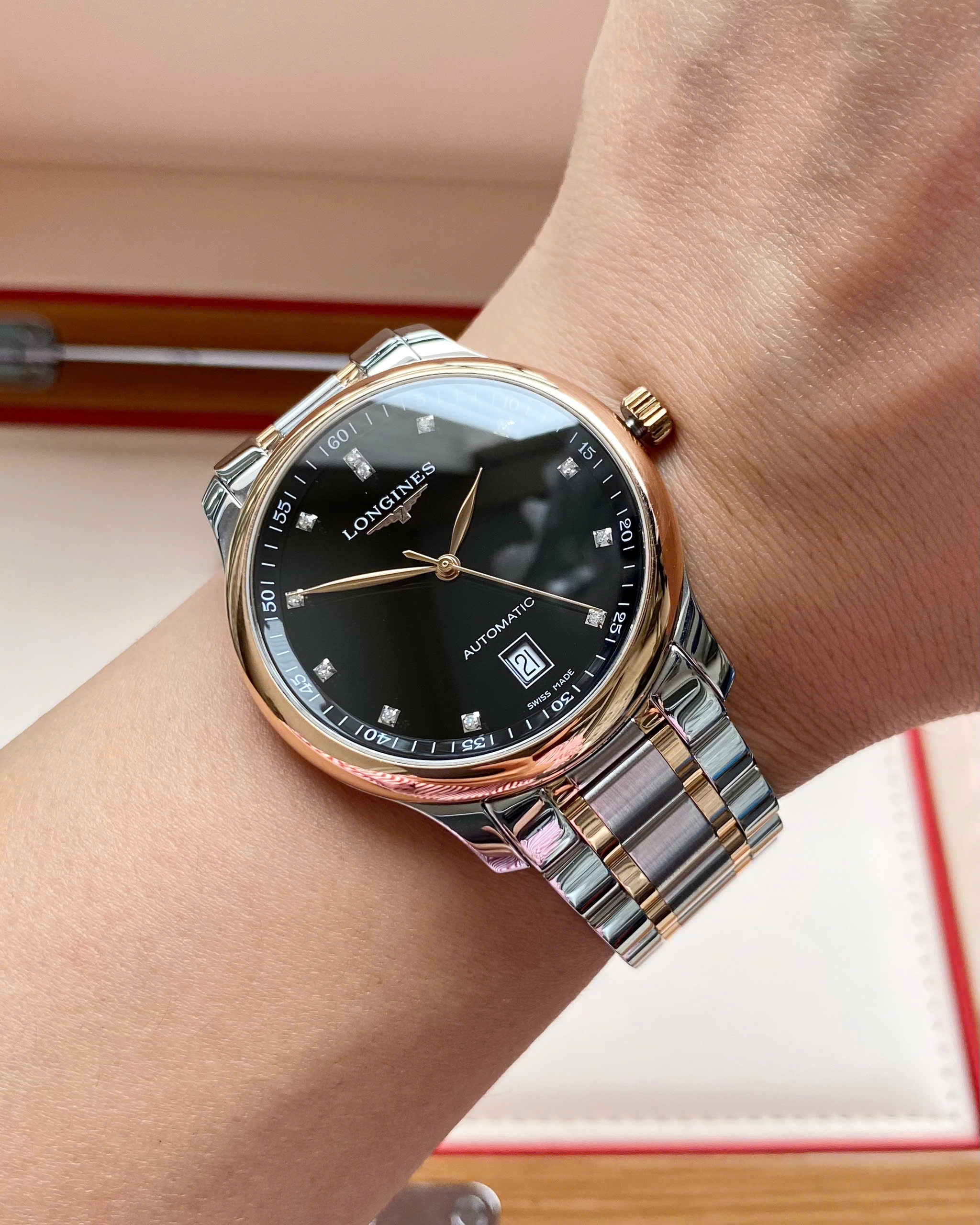 Đồng hồ Longines Master Collection Rose Gold L2.628.5.59.7 Cũ Đồng hồ Longines Master Collection Rose Gold L2.628.5.59.7 Cũ