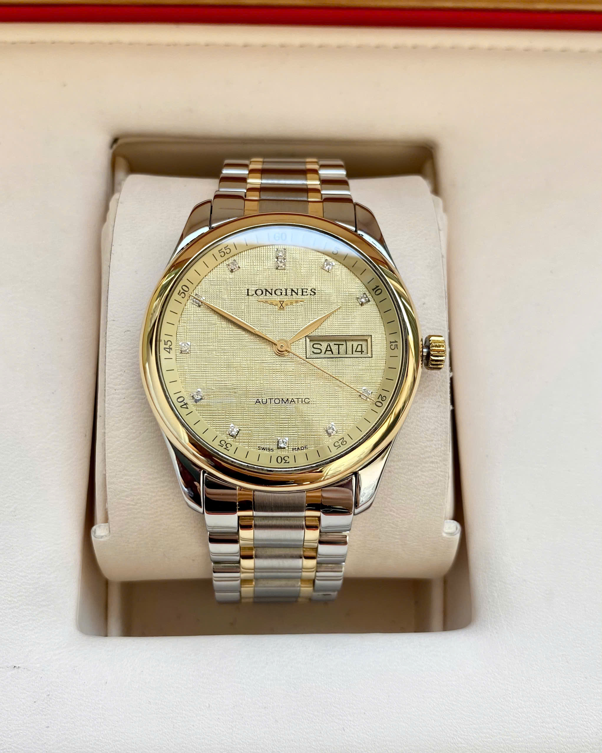 Đồng hồ Longines Master Collection Diamond L2.755.5.38.7 Cũ Đồng hồ Longines Master Collection Diamond L2.755.5.38.7 Cũ