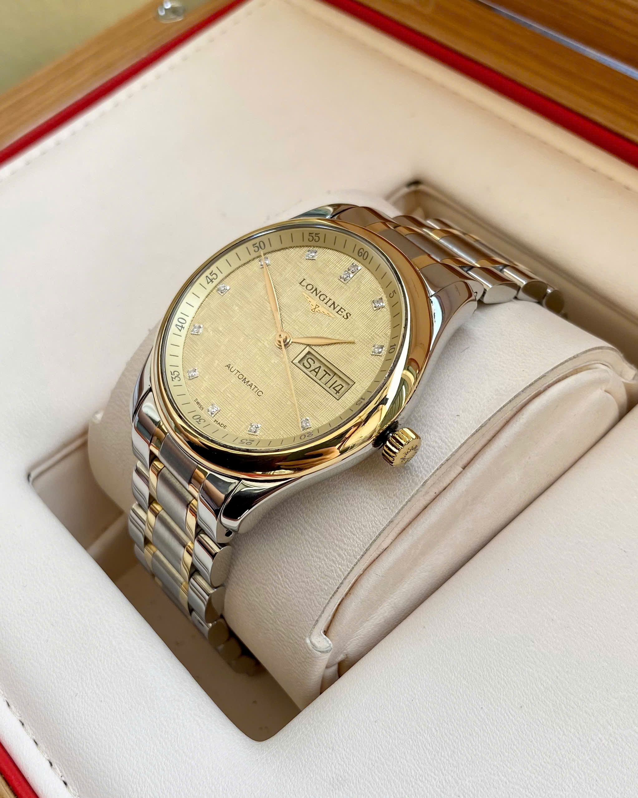 Đồng hồ Longines Master Collection Diamond L2.755.5.38.7 Cũ Đồng hồ Longines Master Collection Diamond L2.755.5.38.7 Cũ