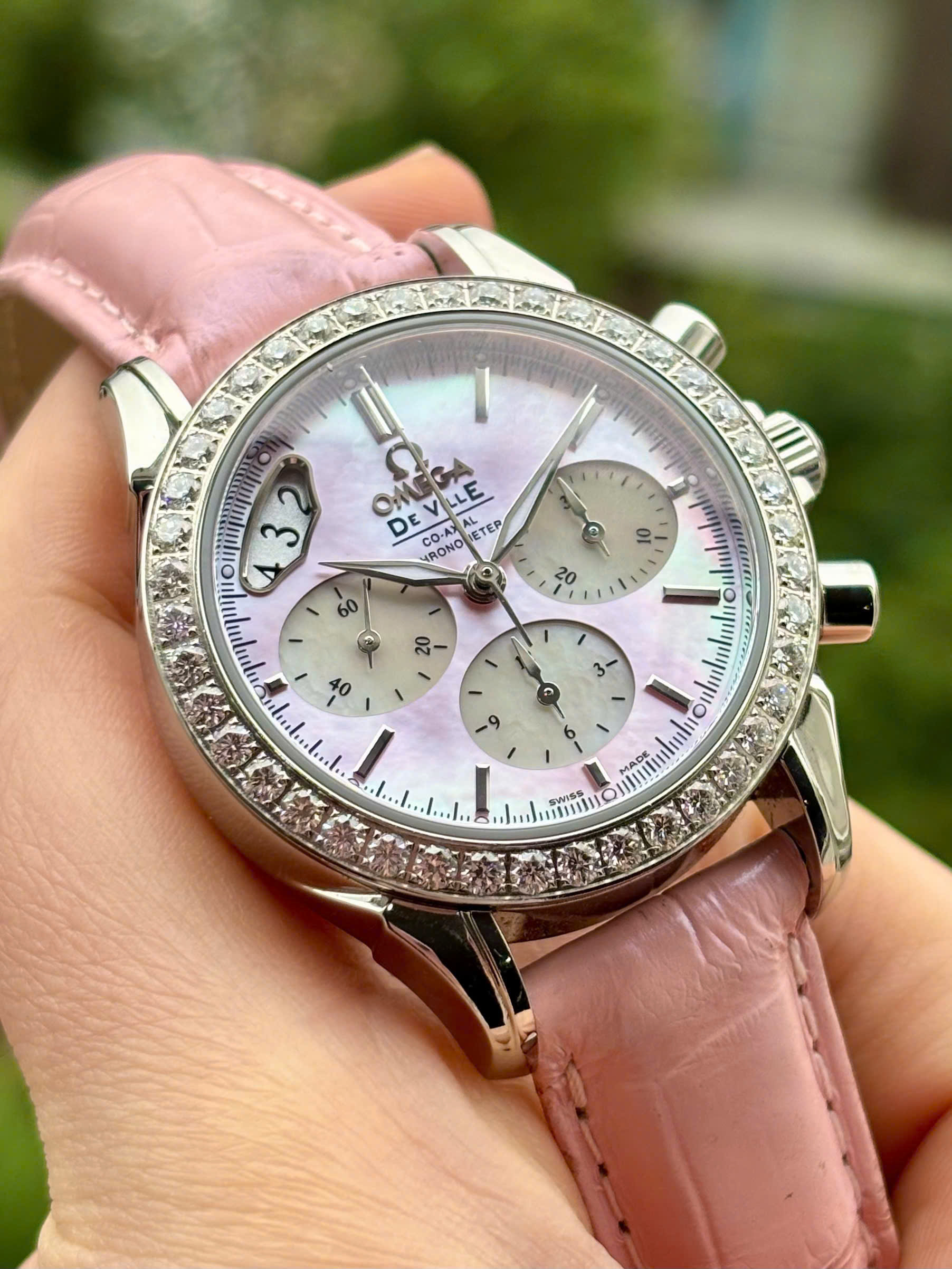 Đồng hồ Omega Deville Chronoscope Diamond 4877.74.34 Cũ Đồng hồ Omega Deville Chronoscope Diamond 4877.74.34 Cũ