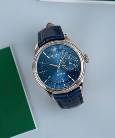 Đồng hồ Rolex Cellini Date 39mm 50519 White Gold Blue Cũ