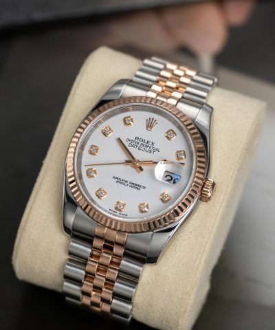 Đồng hồ Rolex Datejust 116231 Mặt Men Trắng Cũ