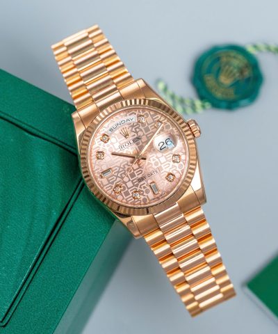 Đồng hồ Rolex Day-Date 118235 Vi Tính Hồng Cũ
